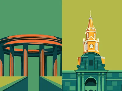 Label summit cartagena flat guadalajara illustration latin america