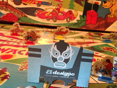 Ed at the Wackyraces businesscard ed eldesigno luchador wackyraces