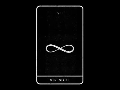 Strength. black infinity minimal strength tarot white