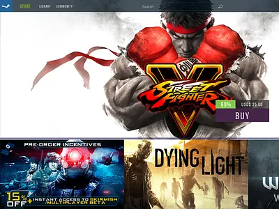 STEAM Concept app concept design games steam ui ux