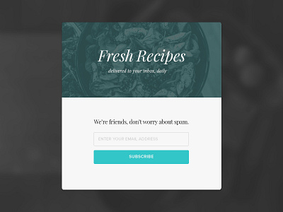 Newsletter Subscription Card card email flat food newsletter recipe subscription ui