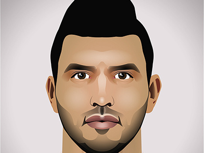 Sergio Aguero celebrity football illustrator portrait