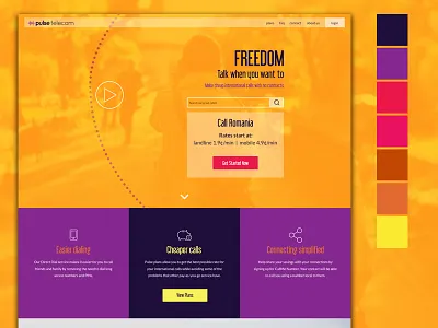 Website Concept for International Calling Company telecom web design website