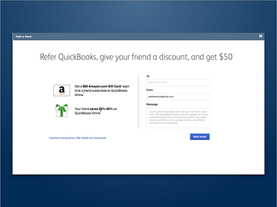 Referral landing page design growth product