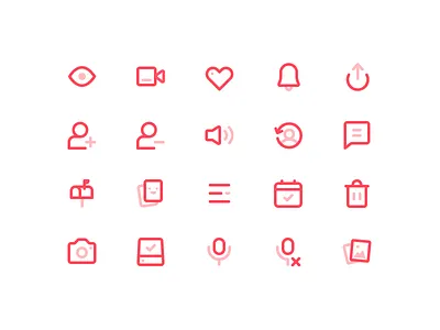 App Icons app bell camera chat cryptocurrency eye icon set icons mailbox set two tone icons video