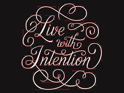 Live With Intention Lettering Bezier Handles bezier handles handlettering illustrator inspiration lettering motivation