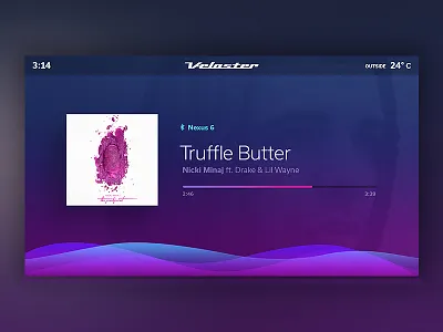 Dashboard Music Player bright car dash graph music music player pink player purple visualizer