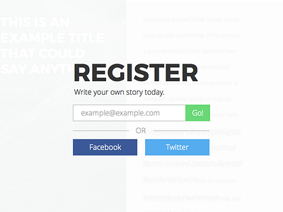 Register design email flat overlay register subscribe ui