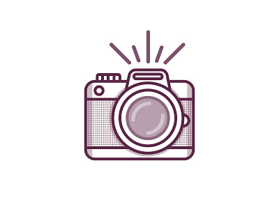 Smile! You're on candid camera! camera dslr flash icon illustration line smile vector