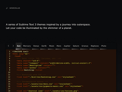 ☄ Interstellar editor interstellar planets space sublime theme