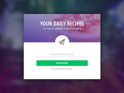 Newsletter Signup Card card clean emails form material newsletter recipes signup