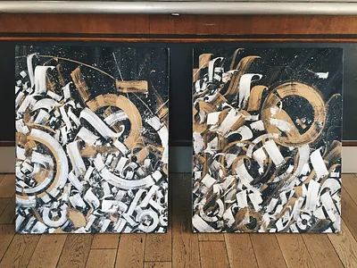 Modern Calligraphy on canvas calligrafutursm