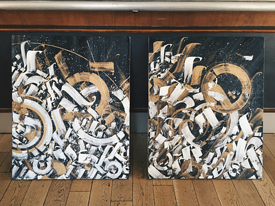 Modern Calligraphy on canvas calligrafutursm