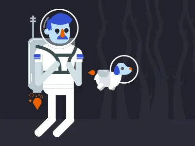 It's Dangerous to Go Alone astronaut danger dog space