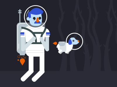 It's Dangerous to Go Alone astronaut danger dog space