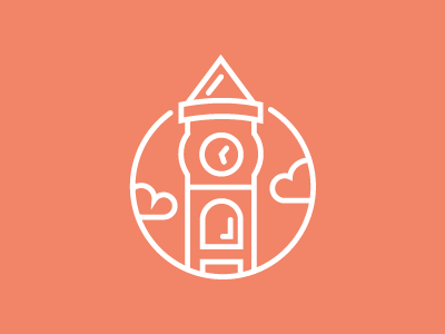 Clock Tower Icon clock clock tower flat icon illustration