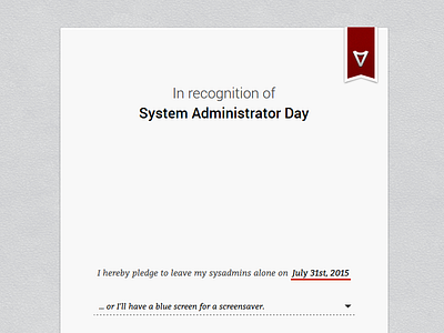 Sysadmin Day Pledge