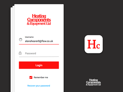 Login Screen components design equipment heating icon ios login logo material design screen ui ux