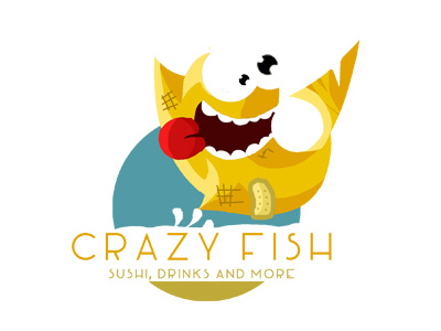 crazy fish cartoon character crazy fish illustration mascot