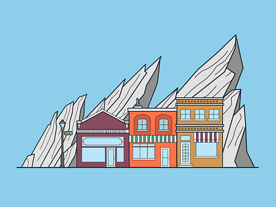 Boulder Illustration boulder buildings colorado flat illustration