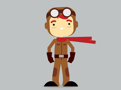 Pilot airplane flat illustration pilot vector