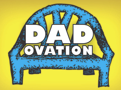 DAD-ovation card dad dad ovation fathers day football season greeting card hand illustrated homemade illustration innovation lawn chair stadium seats