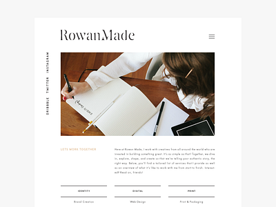 Rowan Made | Website Design portfolio rowan made services studio web design website website design