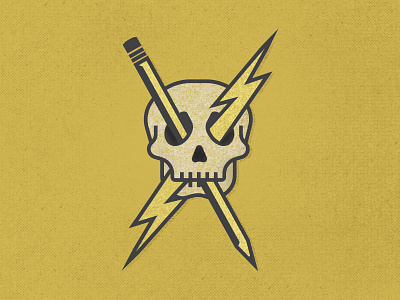 Skull Doodle lightening pencil skull