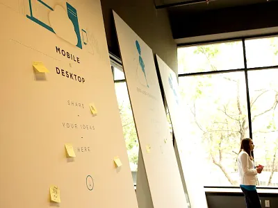 Ideas Walls at OneLogin User Group SF 2015 banner events icons idea walls ideas ideation illustrations post it poster vectors