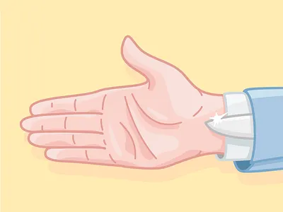 Warm smiles do not make you welcome here flat hand hello illustration knife smile warm welcome