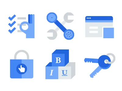 Promo Stuff bricks browser cursor hand keys lock phone web wrench