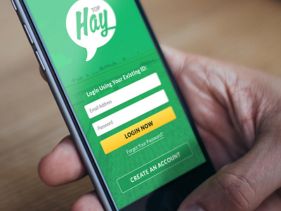 Top Hay Login app apple bold green ios login simple sketch sketchapp ui welcome