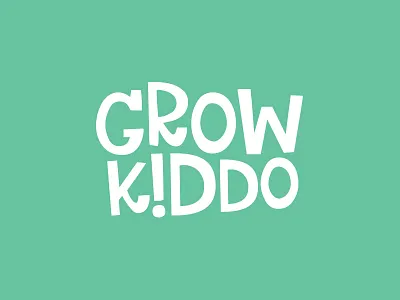 Grow Kiddo consulting exclamation grow kiddo illustration logo mint wordmark