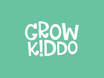 Grow Kiddo consulting exclamation grow kiddo illustration logo mint wordmark