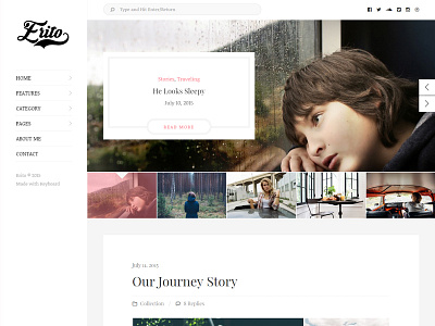 Erito - WordPress Personal Blog Theme blog blogging hero light teaser unsplash web design website white wordpress