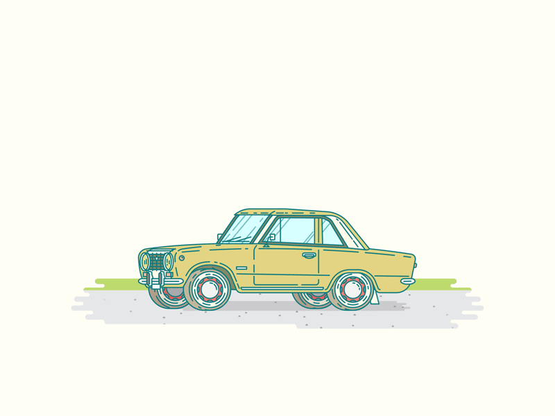 Lada animation car illustration lada movement series test vector