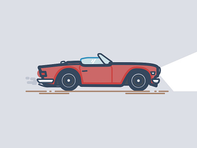 '76 TR-6 illustration thick lines triumph