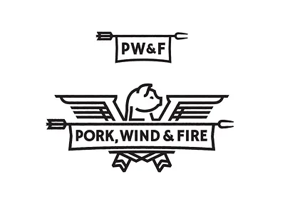 "When pigs fly" arrow bbq eagle food logo pig pork restaurant thick truck wings