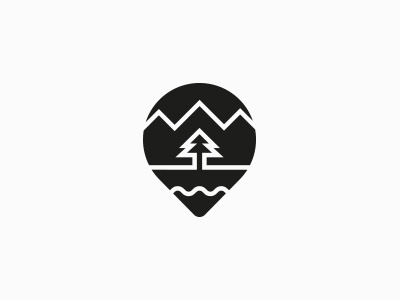 Try there blackwhite logo minimal mountain nature pin river symbol tree