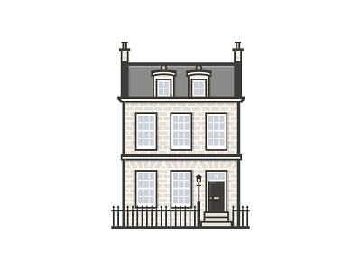 Town House building flat geometric home house illustration muted