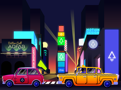 Time square by night mini neon newyork nyc taxi timesquare