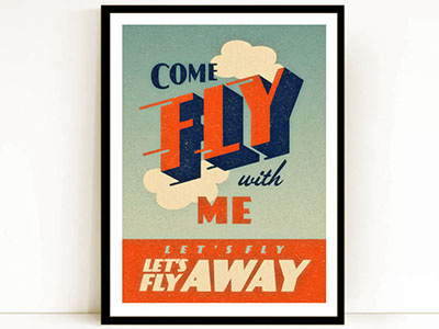 Come Fly With Me fly with me quote retro sinatra song lyrics texture typography vintage