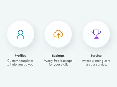 Featured Features backups color design features gradient minimal product profile service web