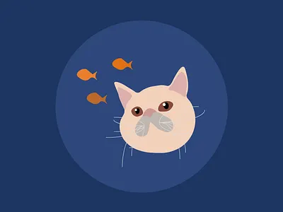 Milo The Cat adobe animal argentina cat color design fish flat graphic illustration illustrator vector