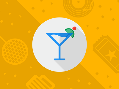 Google+ Night Life flat google icon minimal music night party template