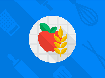 Google+ Nutrition apple fitness flat food google health icon kitchen minimal nutrition template wheat