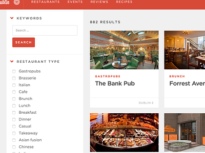 Restaurant Filtering faceted filtering.sidebar restaurants search