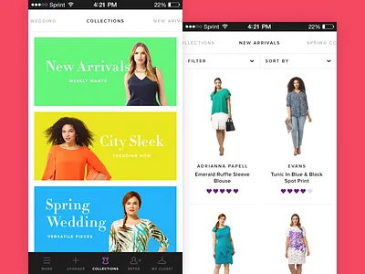 Collections bright collections dresses fashion garments iphone minimal mobile ui women