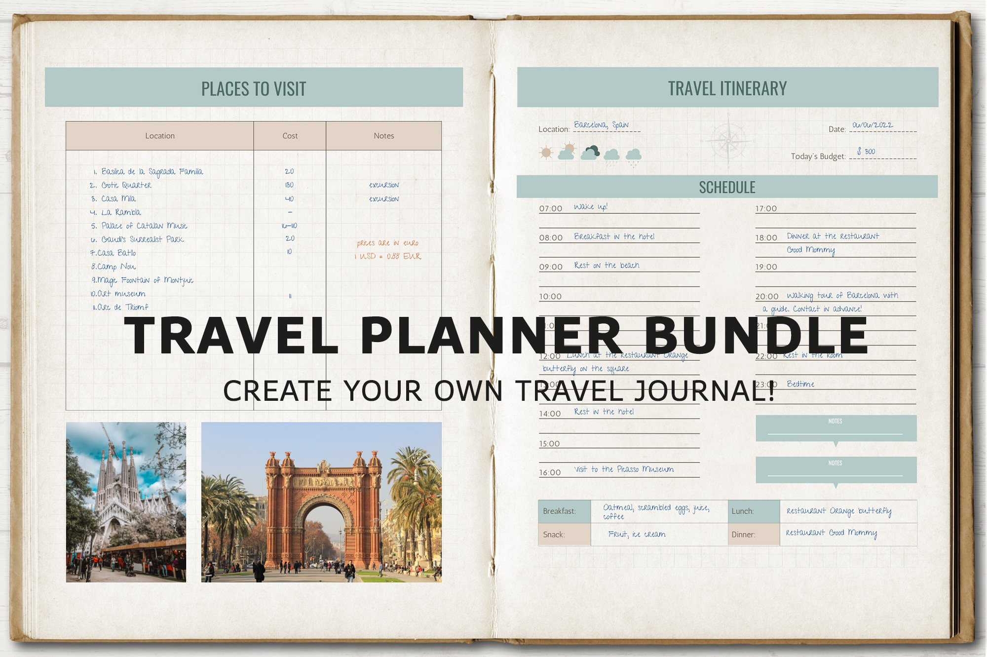 Canva Travel Planner Templates by Taty on Dribbble