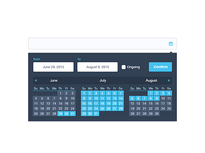 Effective Range Calendar UI (WIP) analytics blue calendar date flat input range selector ui uidesign